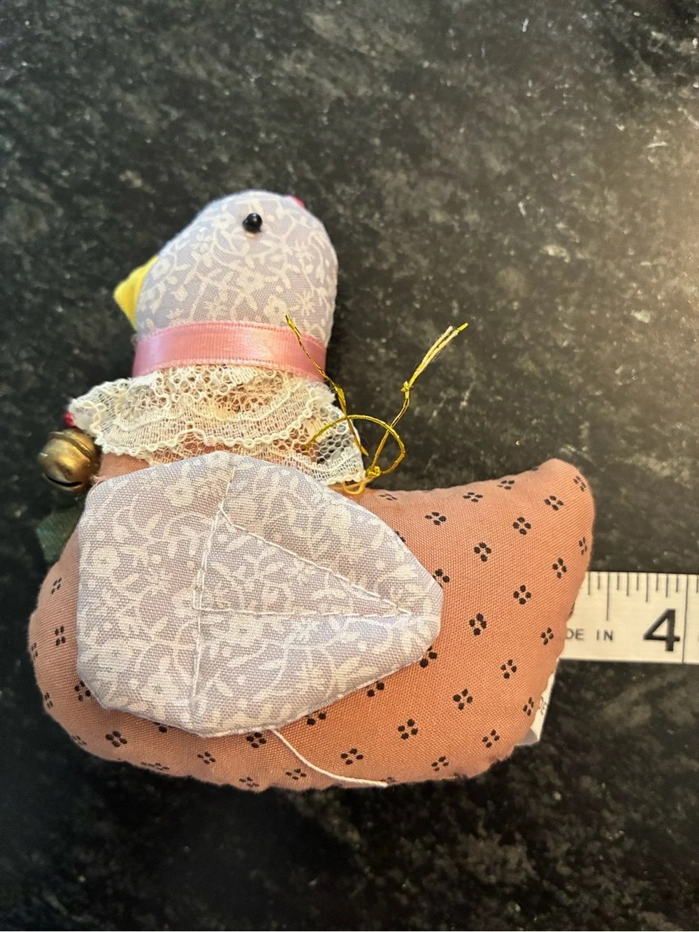 Vintage Kurt S Adler Christmas Ornament Fabric Goose 1980s Country Cottagecore